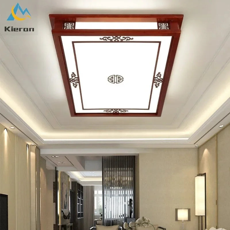 Afralia™ Solid Wood LED Ceiling Lamp, Nordic Modern Design, Hollow Carved, Living Room Bedroom Decor