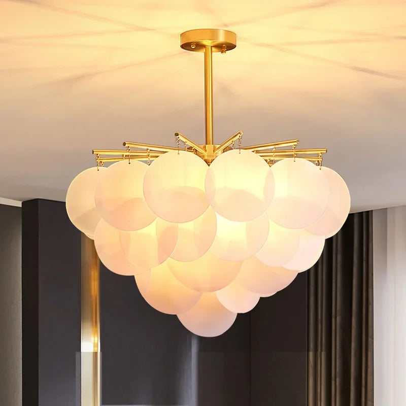 Afralia™ Shell Shape Glass Chandelier Ceiling Lamp - Modern Nordic Style Pendant Light