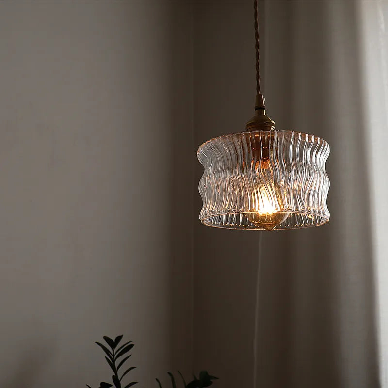 Afralia™ Green Glass LED Pendant Light - Nordic Modern Hanging Lamp