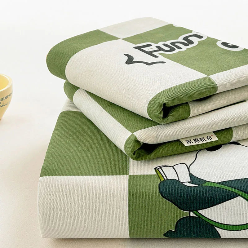 Afralia™ Cartoon Printed Cotton Bedspread | Queen King | Durable Coarse Cloth | All Seasons