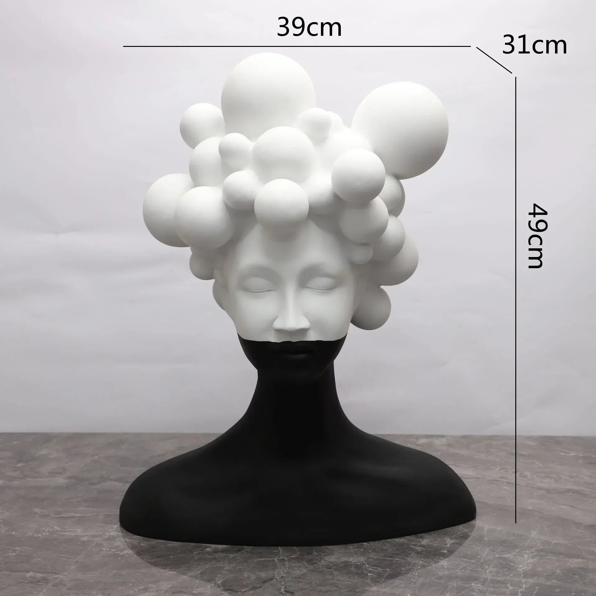 Afralia™ Abstract Woman Figurine Resin Sculpture Home Decor Human Head Statue