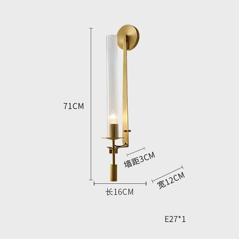 Afralia™ Nordic Iron Glass LED Wall Sconce Lamp for Luxury Living Room Bedroom Lighting