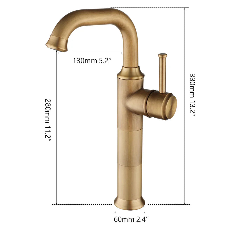 Afralia™ Antique Brass/Oil Rubbed Bronze Bathroom Faucet Deck Mount Single Handle Mixer Tap