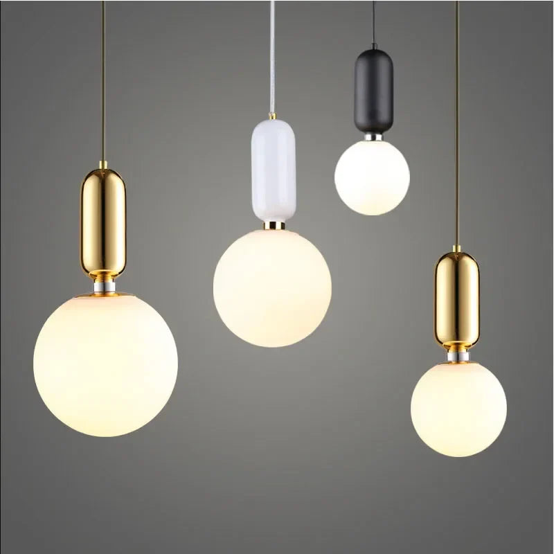 Afralia™ Minimalist Glass Pendant Chandelier for Dining and Bedroom Lighting