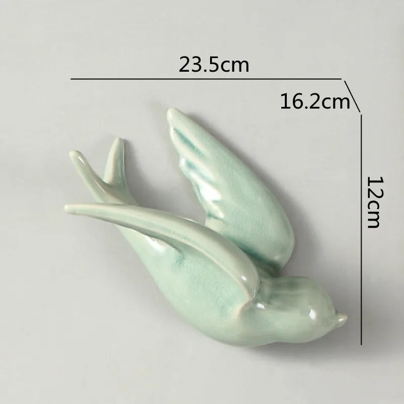 Afralia™ Flying Bird Ceramic Wall Ornament Simulation Room Decoration Indoor Accent