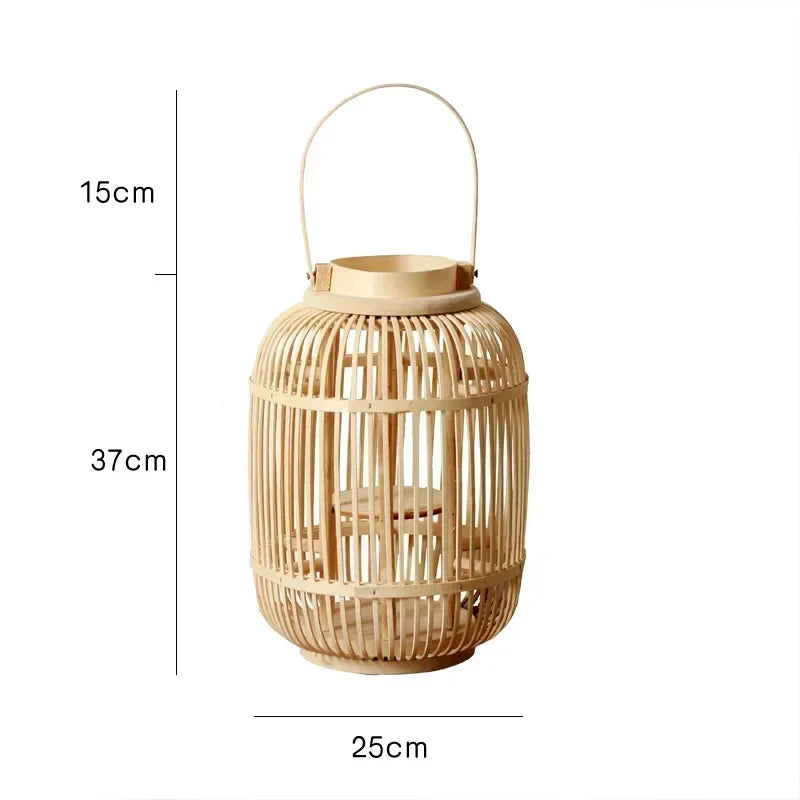 Bamboo Weaving Candlesticks by Afralia™ - Chinese Style Decorative Lanterns for Home and Hotel
