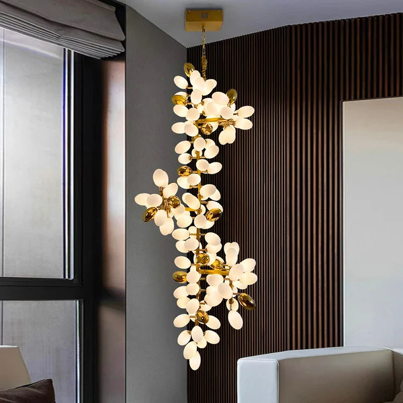 Afralia™ Modern LED Staircase Pendant Light Chandeliers for Living Room Home Decor