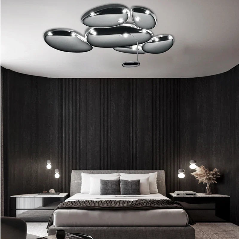 Afralia™ Modern Silver LED Ceiling Chandeliers Luxury Indoor Lighting Fixture