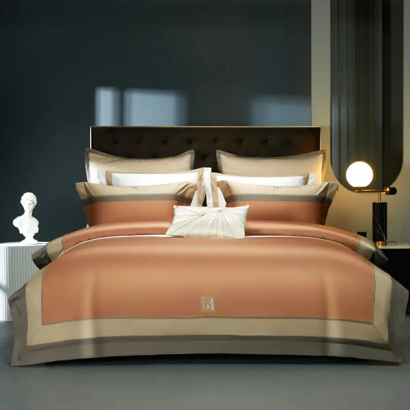 Afralia™ Luxury Embroidery 1000TC Egyptian Cotton Bedding Set: Duvet Cover, Sheet, Pillowcases