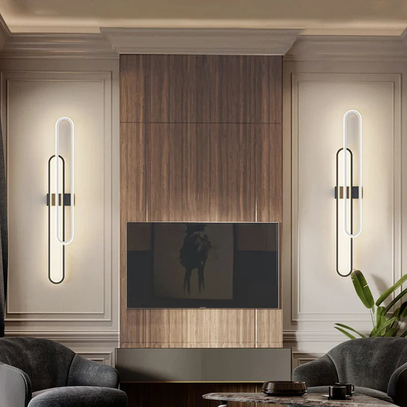 Afralia™ LED Wall Lights for TV Background Bedroom Sconce - Nordic Style Indoor Lighting
