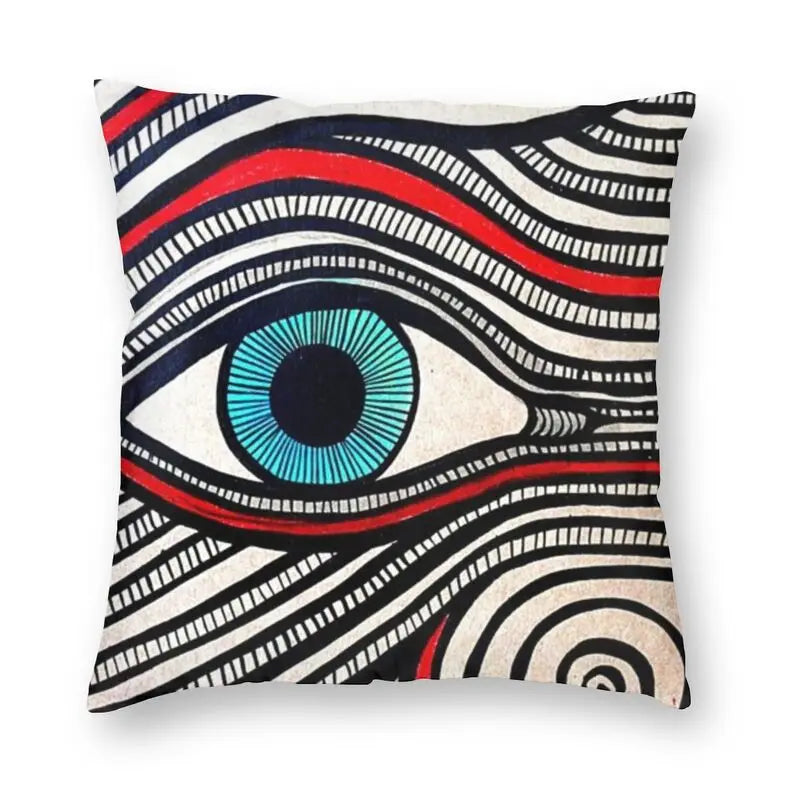 Afralia™ Evil Eye Black Art Cushion Cover - Mysterious Spirit Pillowcase