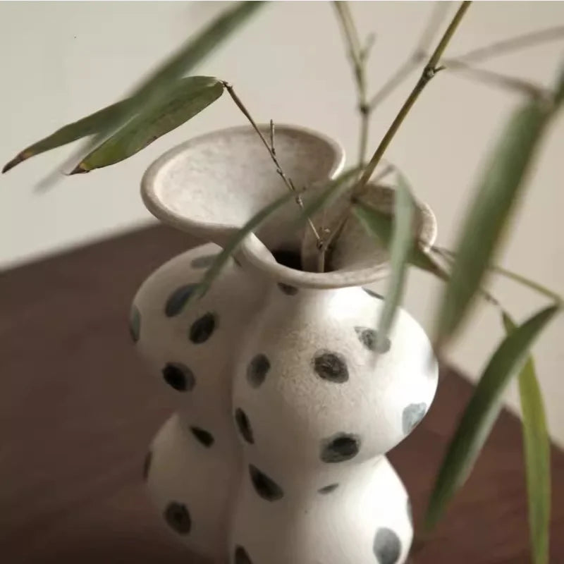 Afralia™ Hand-painted Ceramic Retro Porcelain Vase Flower Pot Home Decoration