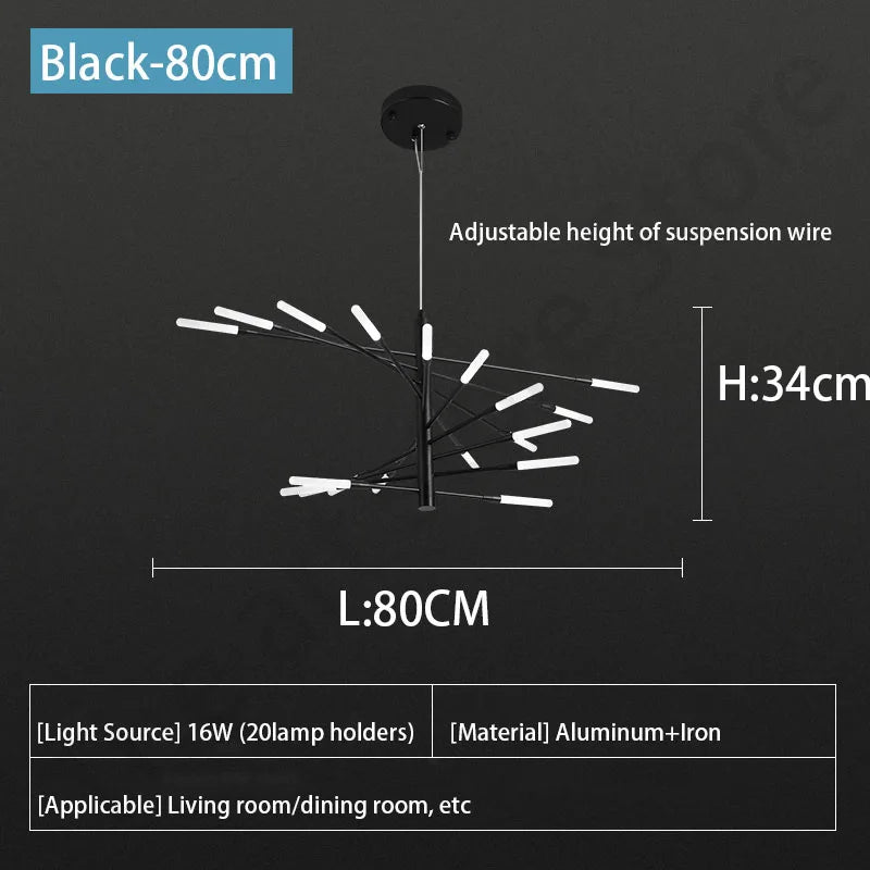 Afralia™ LED Fireworks Ceiling Pendant Light - Modern Luxury Dimmable Room Decoration