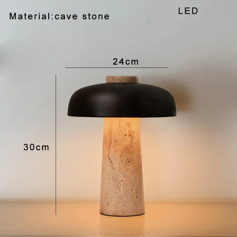 Afralia™ Vintage Yellow Stone Table Lamp - Touch Control Dimmable Light