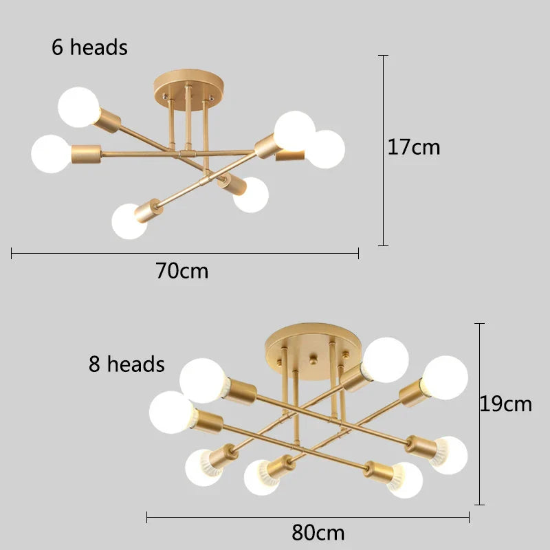 Afralia™ Nordic Wrought Iron Ceiling Lamp - Modern Minimalist Industrial Living Room Bedroom Light
