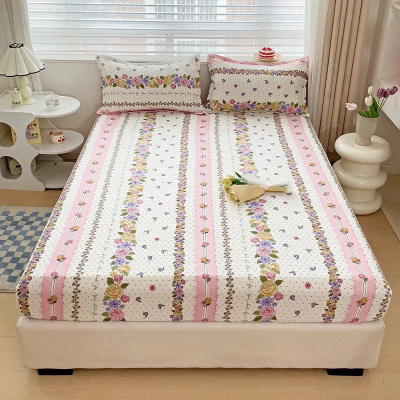 Afralia™ Japanese Style Thick Fitted Sheet for Queen/King Bed