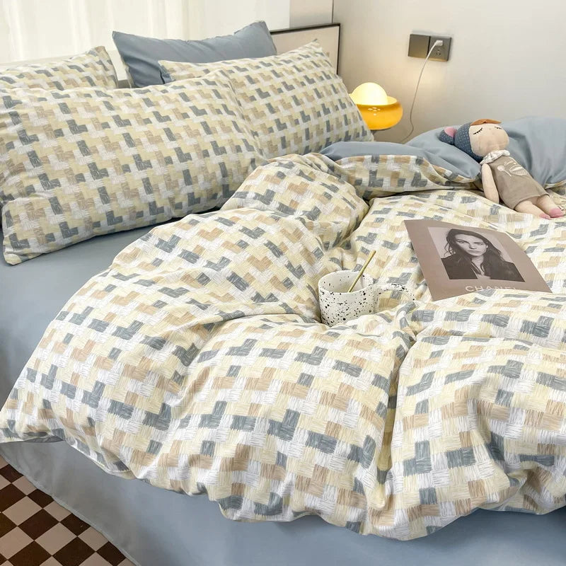 Afralia™ Geometric Pattern Bedding Sets: King & Queen Sizes, Smooth & Breathable Bedclothes