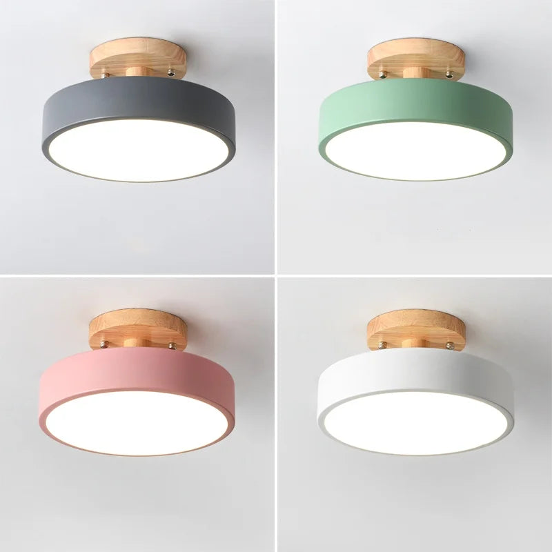 Afralia™ Acrylic Wood LED Ceiling Light – Nordic Indoor Lighting Fixture