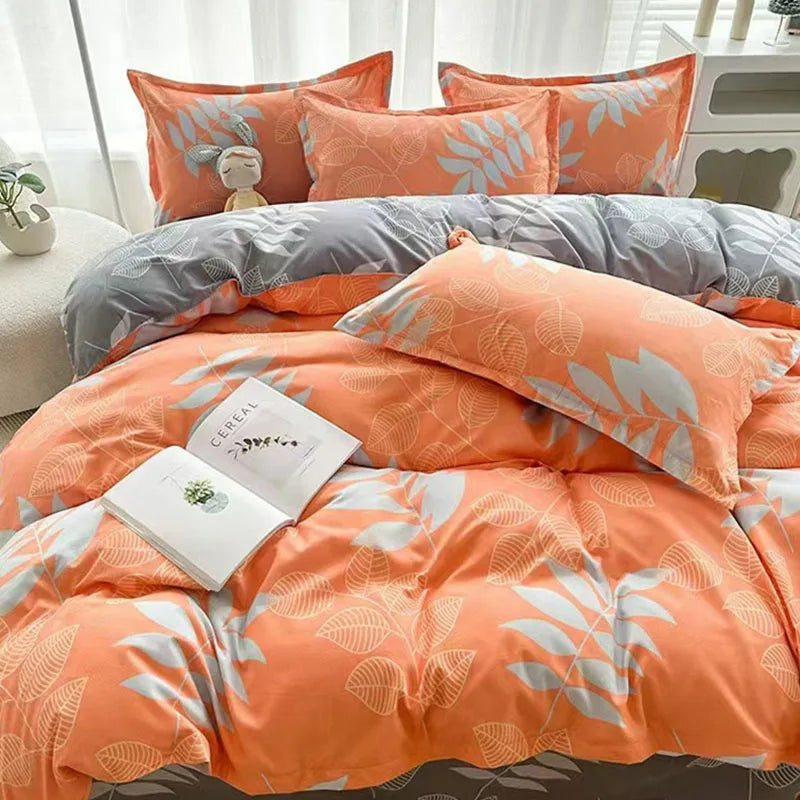 Afralia™ Soft Plant Printed Bedding Sets Cozy Quilt Cover for Summer & Autumn