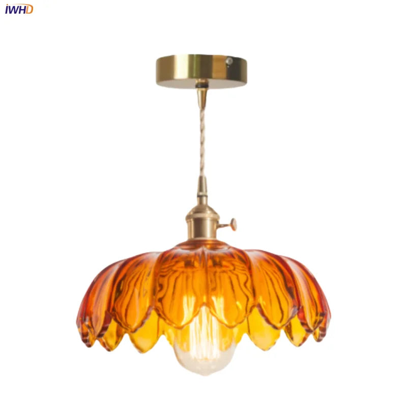 Afralia™ Vintage Glass LED Pendant Lights for Home Decor and Lighting