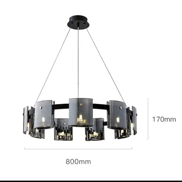 Afralia™ Smoky Glass Chandelier Lighting for Modern Room Decor