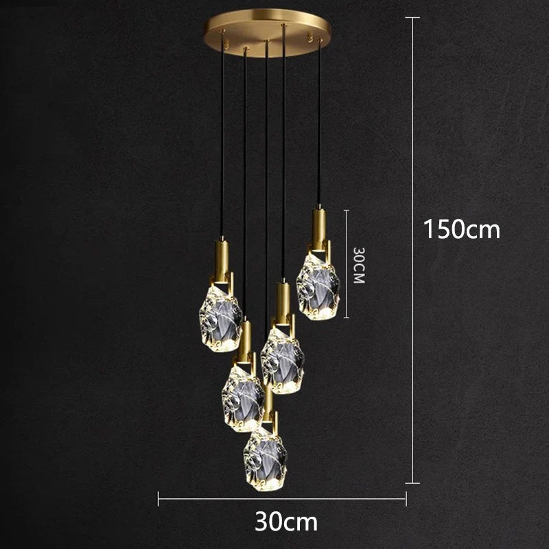 Afralia™ LED Staircase Chandeliers Pendant Light for Living Room Modern Indoor Lighting