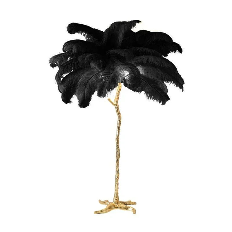 Afralia™ Elegant Feather Floor Lamp with Adjustable Bulbs for Stylish Home Decor
