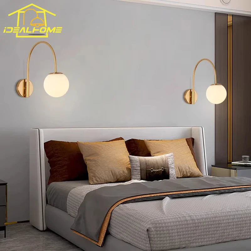 Afralia™ Luxury Gold/Black Swing Arm Wall Lamp LED E27 - Industrial Style