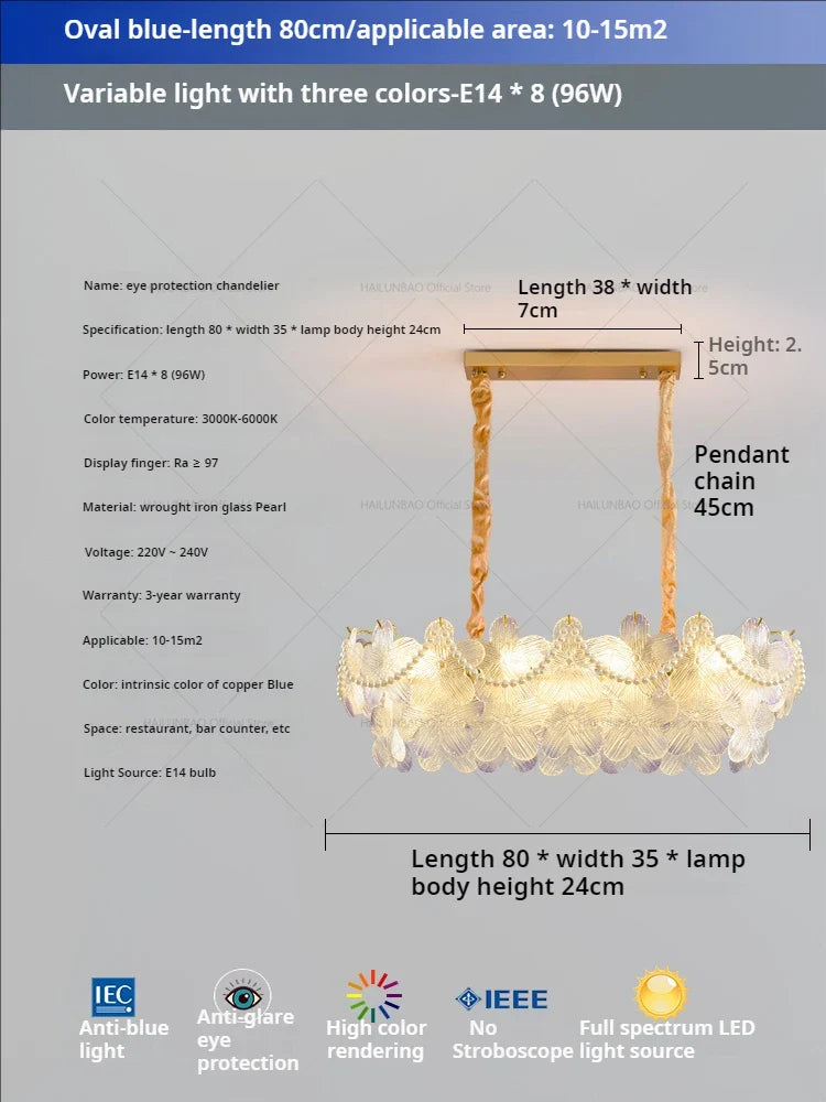 Afralia™ Glass Flower Princess Room LightLux Postmodern French Cream Wind Lamp