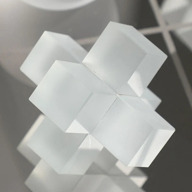 Afralia™ Frosted Glass Geometric Chessboard - Home Decor Handicrafts & Accessories