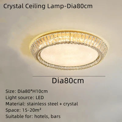 Afralia™ Gold Crystal Ceiling Light: Nordic Modern Round Lighting Fixture for Bedroom and Restaurant