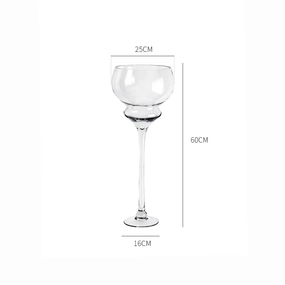 Afralia™ Oversized Transparent Glass Vase Luxury Floor Planter