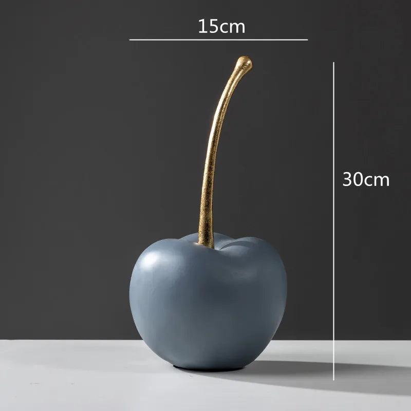 Afralia™ Blue Resin Apple Ornaments - Lucky Fruit Sculpture for Home Decoration