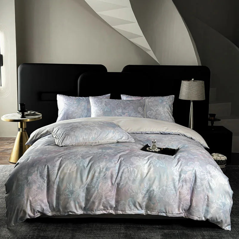 Afralia™ Silky Bedding Set with Digital Print for King Queen Bed - 4 Piece Set