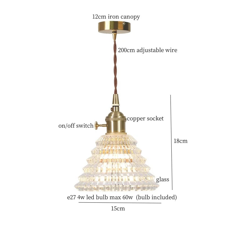 Afralia™ Petal Glass Copper LED Pendant Light- Modern Nordic Design