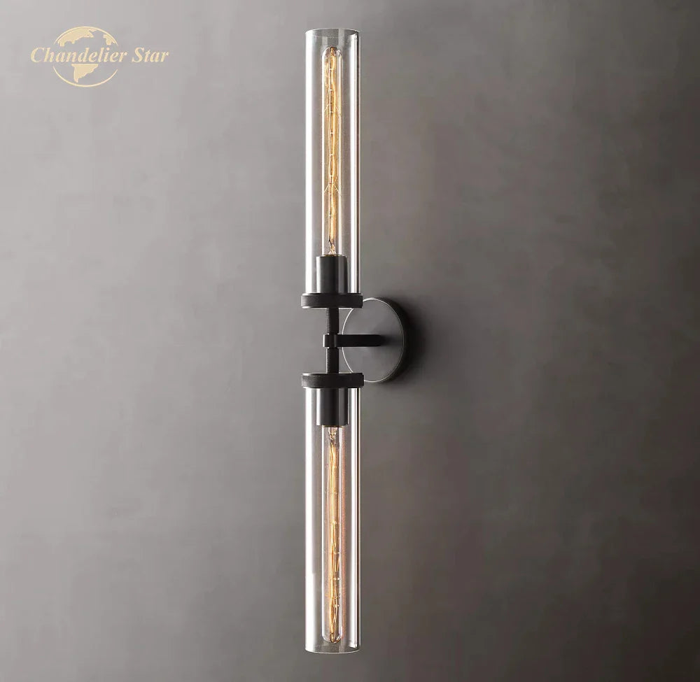 Afralia™ Knurled Linear Glass Sconce LED Wall Lamp for Modern Lighting Décor