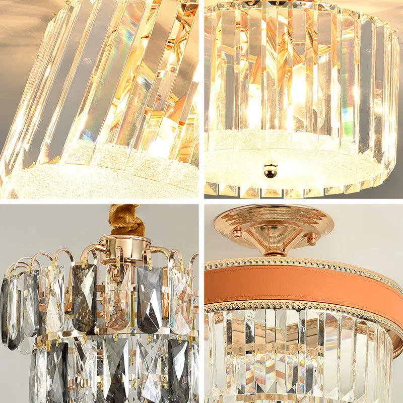 Afralia™ Crystal LED Ceiling Chandelier for Home Decor