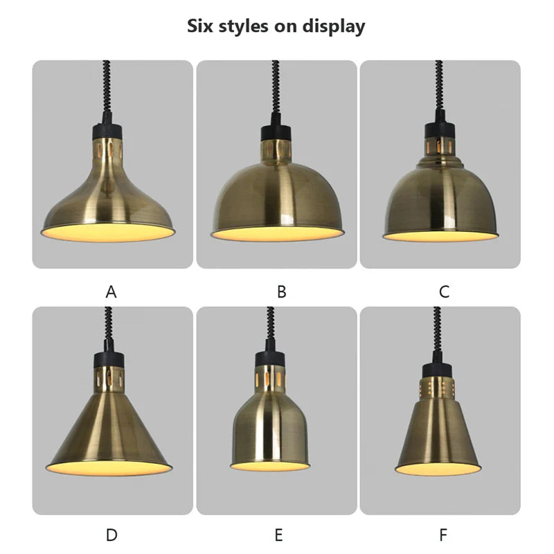 Afralia™ Food Warming Pendant Light 275W - Restaurant Kitchen Buffet Barbecue Heat Preservation