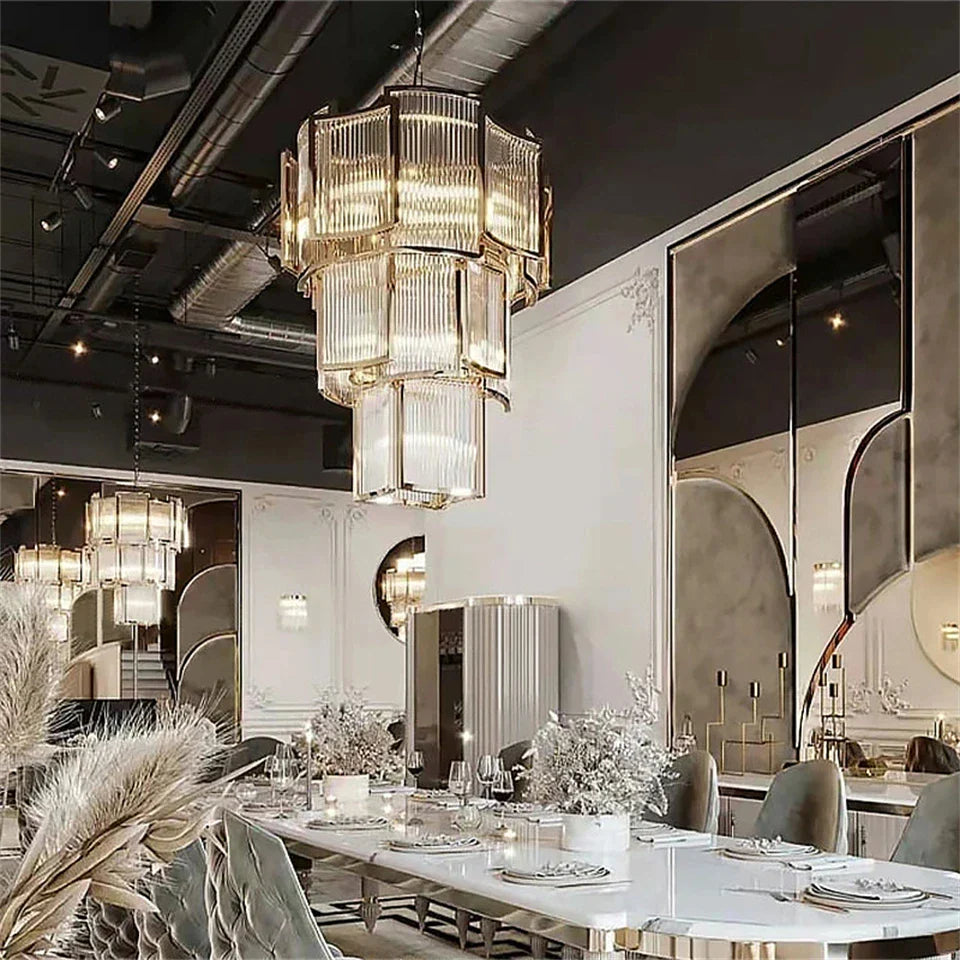 Afralia™ Crystal Loft LED Chandelier for Bedroom Living Dining Room Lighting