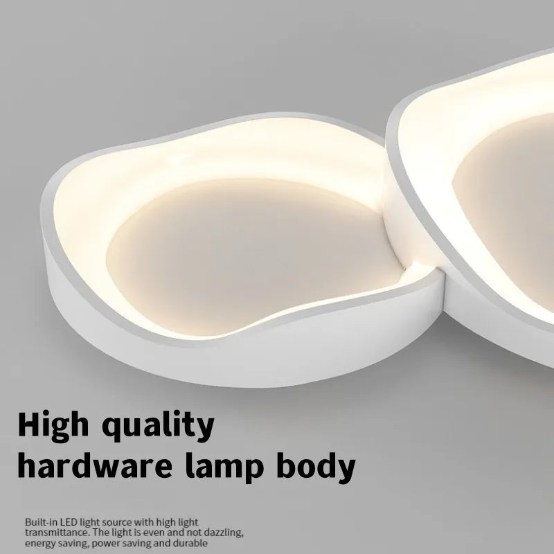 Afralia™ White LED Ceiling Chandelier for Living Room Bedroom with Remote Control