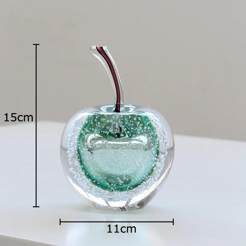 Afralia™ Glass Fruit Sculpture Desk Ornament for Aesthetic Room Decor