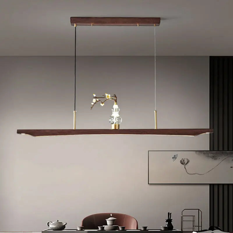 Afralia™ Classic Chinese Solid Wood Pendant Lights Copper Teahouse Bar Retro Lamps