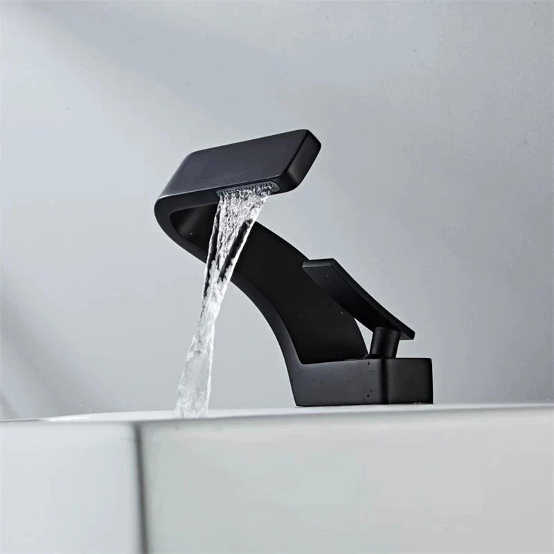 Afralia™ Basin Faucet - Modern Black Brushed Gold Bathroom Mixer Tap Hot Cold Sink