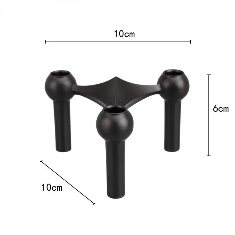 Afralia™ Triangle Candle Holder Golden Candelabrum Wedding Centerpiece