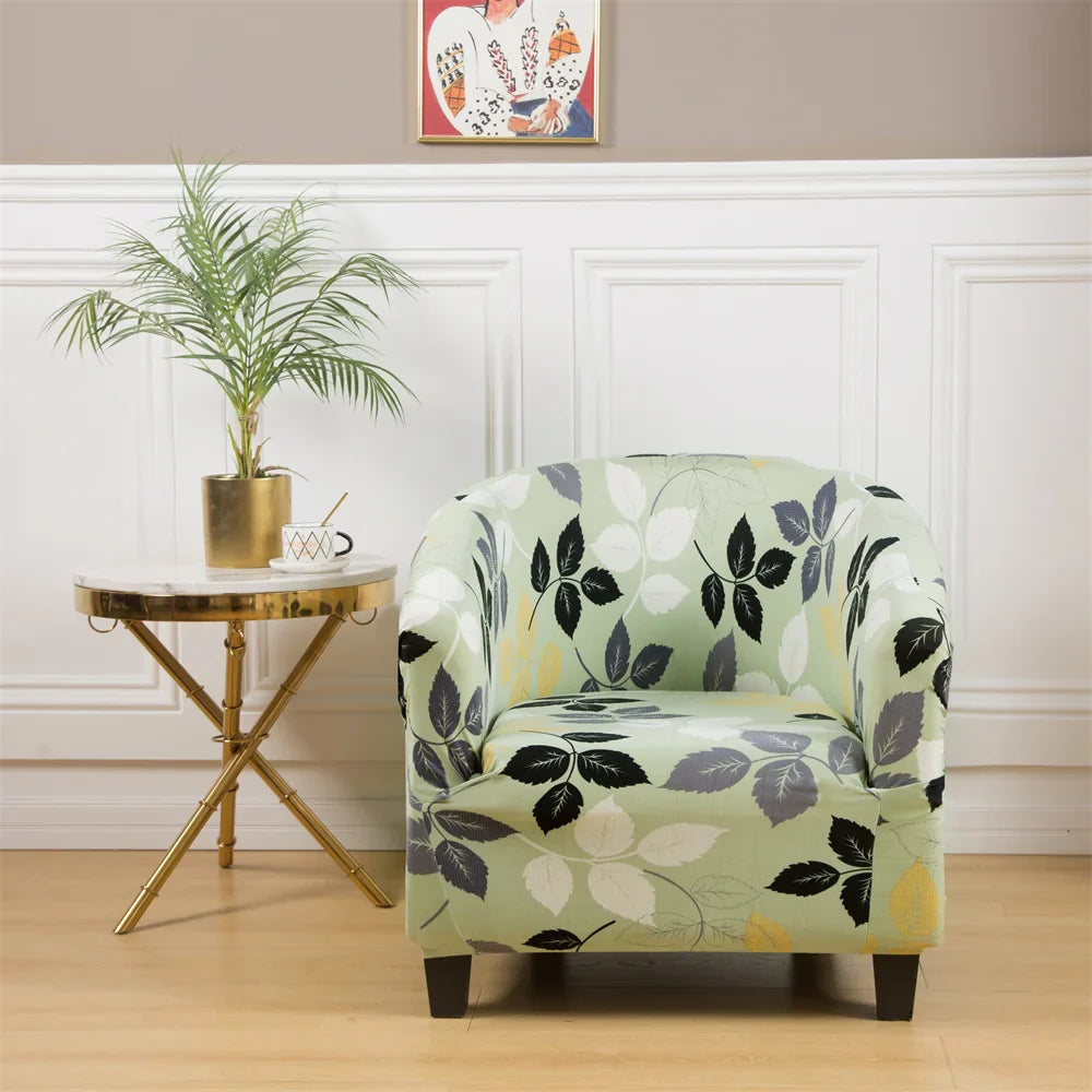Afralia™ Printed Tub Chair Cover - Armchair Slipcover for Club Sofa