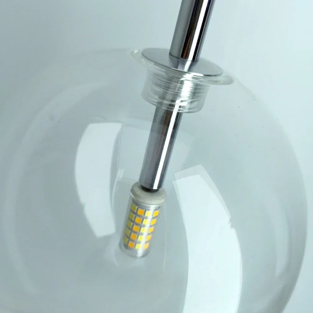 Afralia™ Clear Glass Chandelier Pendant Light Vintage Nordic Glass Ball Hanging Lamp