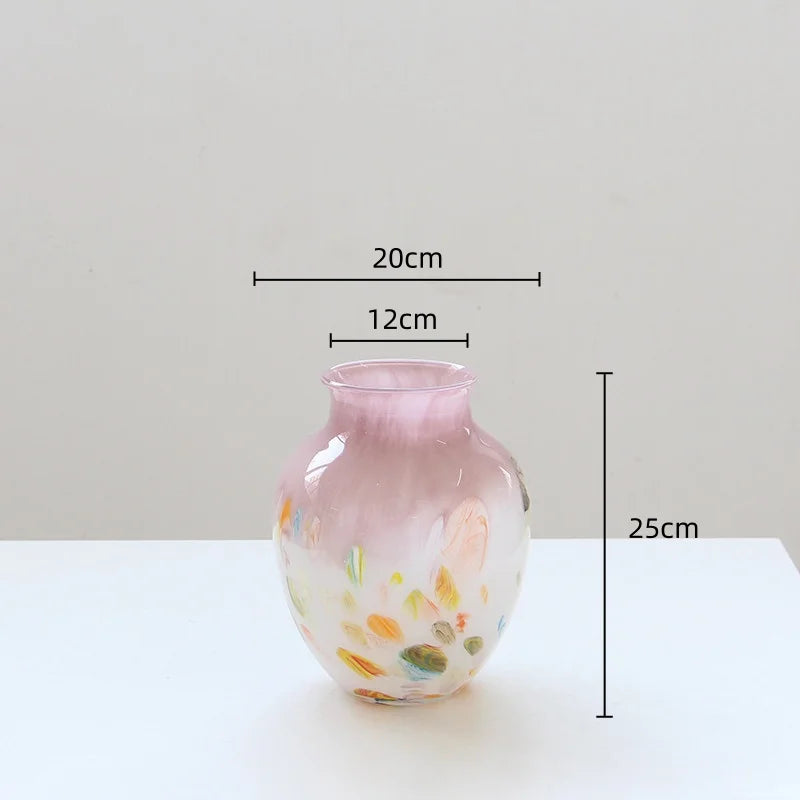 Afralia™ Pink Gradient Glass Vase Hydroponics Terrarium Floral Arrangement Home Decor
