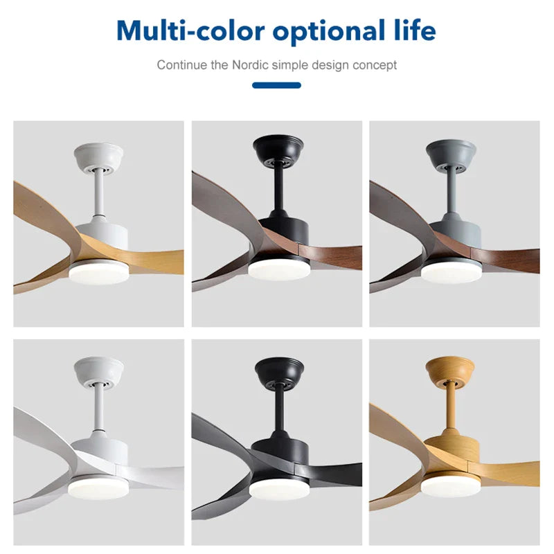 Afralia™ 52" Pure Copper DC Ceiling Fan with Remote Control & LED Light
