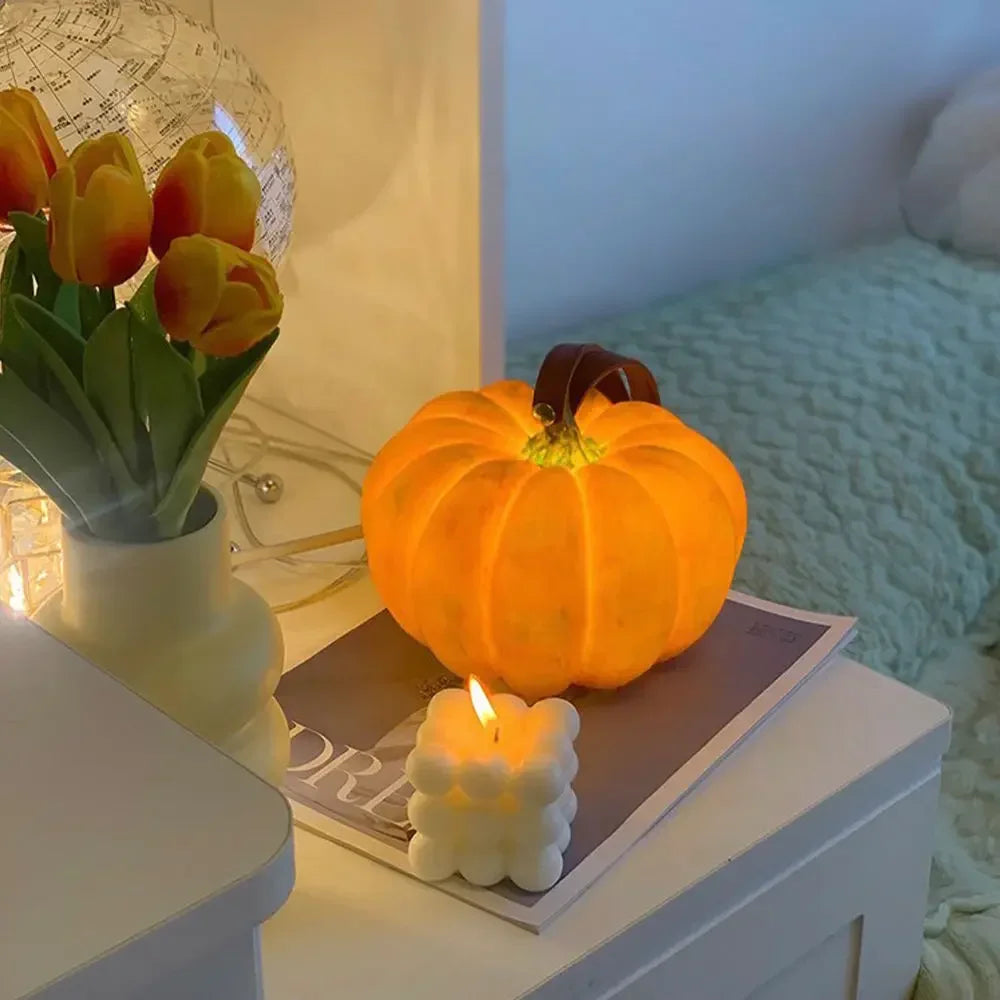 Afralia™ Pumpkin Table Lamp | Rechargeable & Portable | Modern Style, Bedroom Study Atmosphere