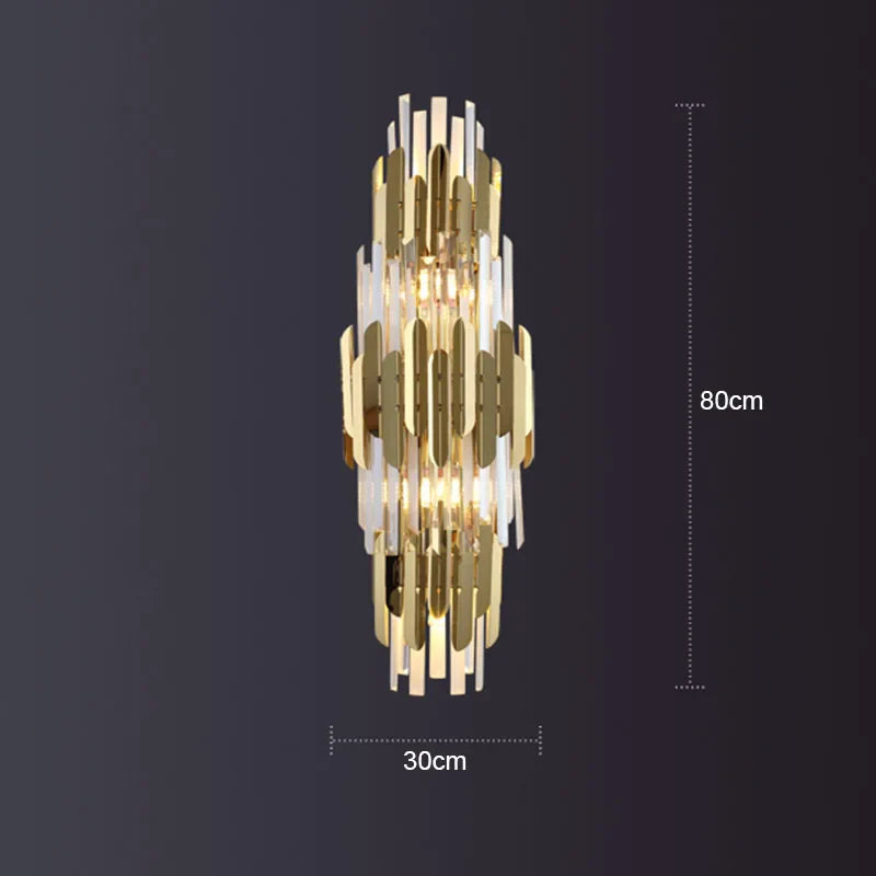 Afralia™ Gold Crystal LED Wall Lamp for Elegant Home Lighting
